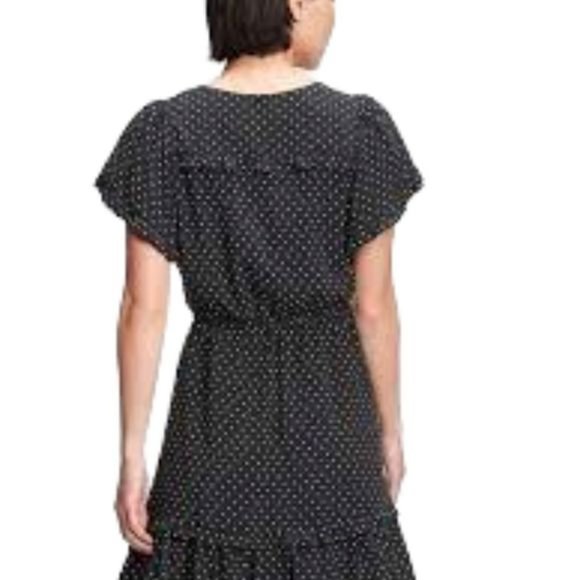 Gap Black & White Flutter Sleeve Mini Short Dress SZ Medium Tall - Picture 3 of 10